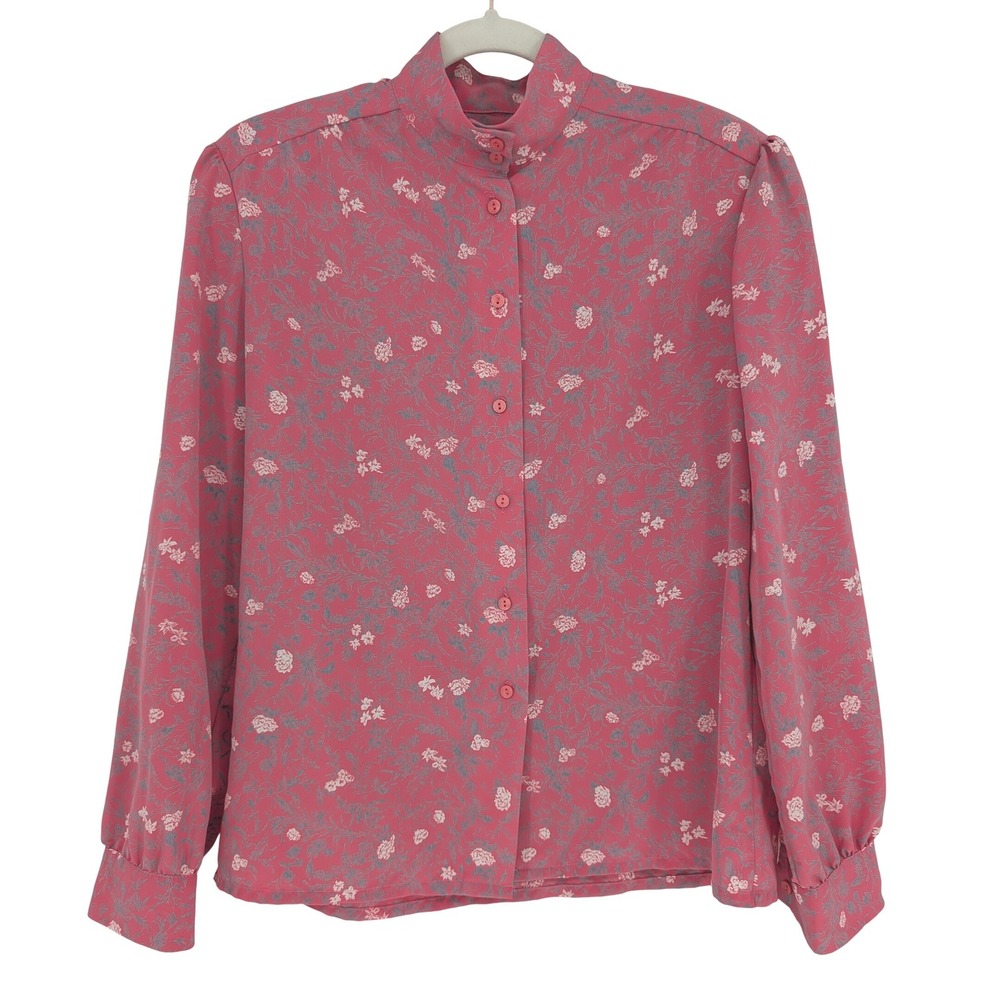 Vintage Country Sophisticates by Pendleton Blouse 10 Pink Floral Cottage Prairie